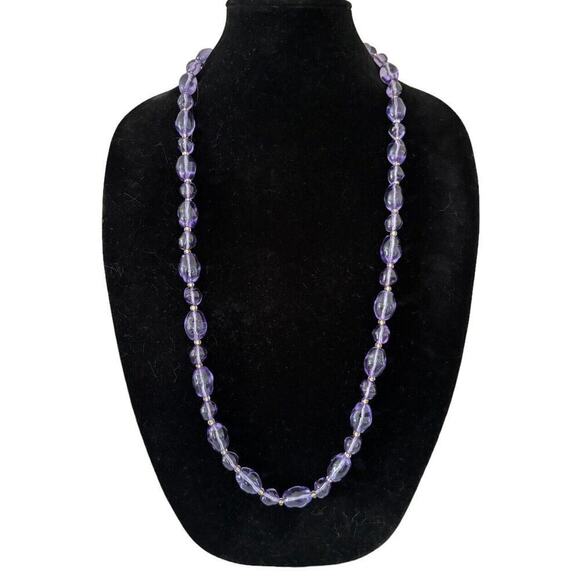 Joan Rivers Jewelry - Joan Rivers Signed Gold Plated Purple Glass Bead 33" Necklace New Old Stock